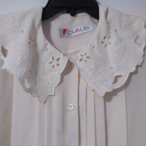 Vintage Chaus blouse with embroidery Sz L